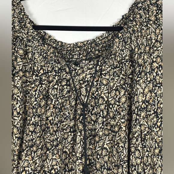 Lucky Brand Top Blouse Floral Print Boho Peasant- XL - Picture 4 of 7
